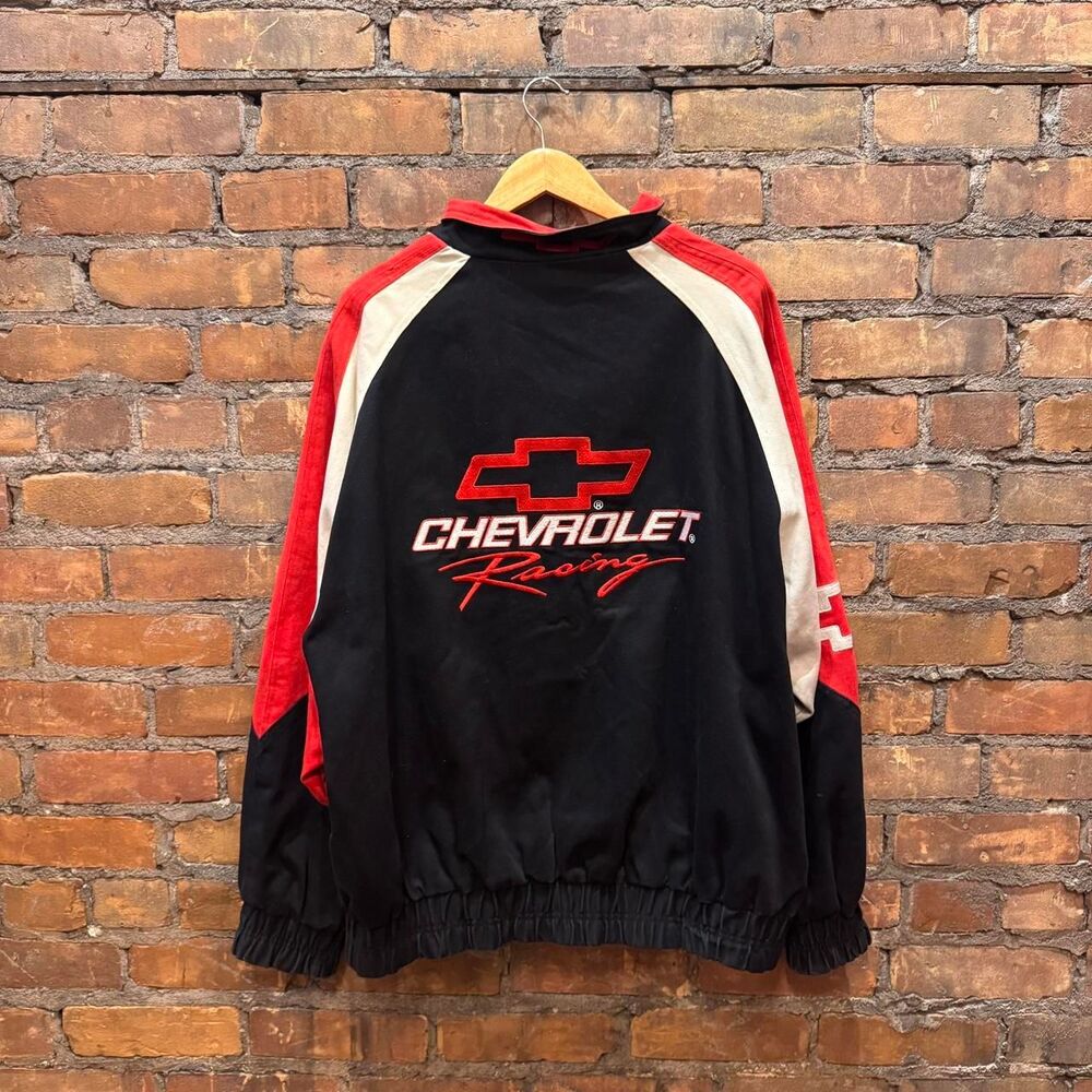 Vintage 90s Logo Athletic Chevrolet Racing NASCAR Bomber Jacket Size XL